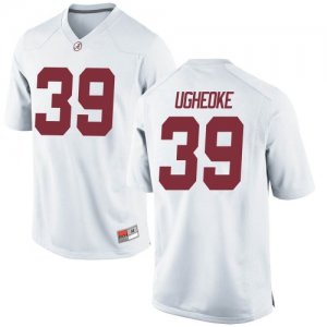 Youth Alabama Crimson Tide #39 Loren Ugheoke White Replica NCAA College Football Jersey 2403HPRC5